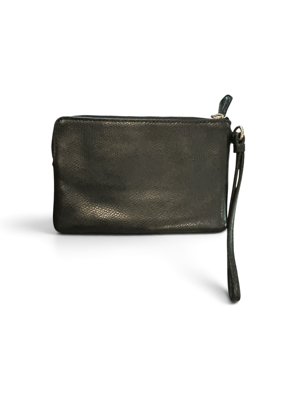 Coach Black Leather Wristlet with Gold Logo - Picture 2 of 3